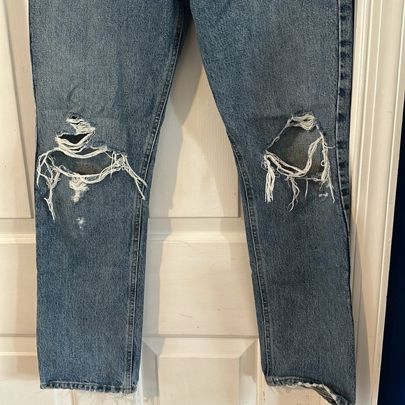 Women’s AGOLDE Mia Mid Rise Relaxed Fit Distressed Straight Leg Jeans Size 27 - Picture 3 of 9